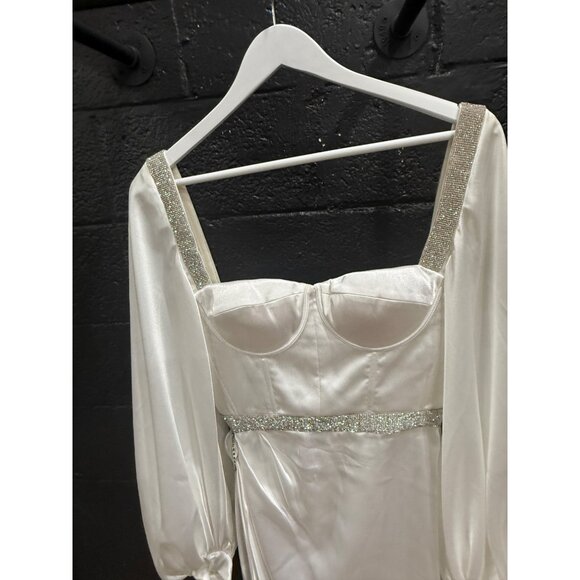 BRONX AND BANCO LANA BRIDAL MINI DRESS IN WHITE - Picture 6 of 8